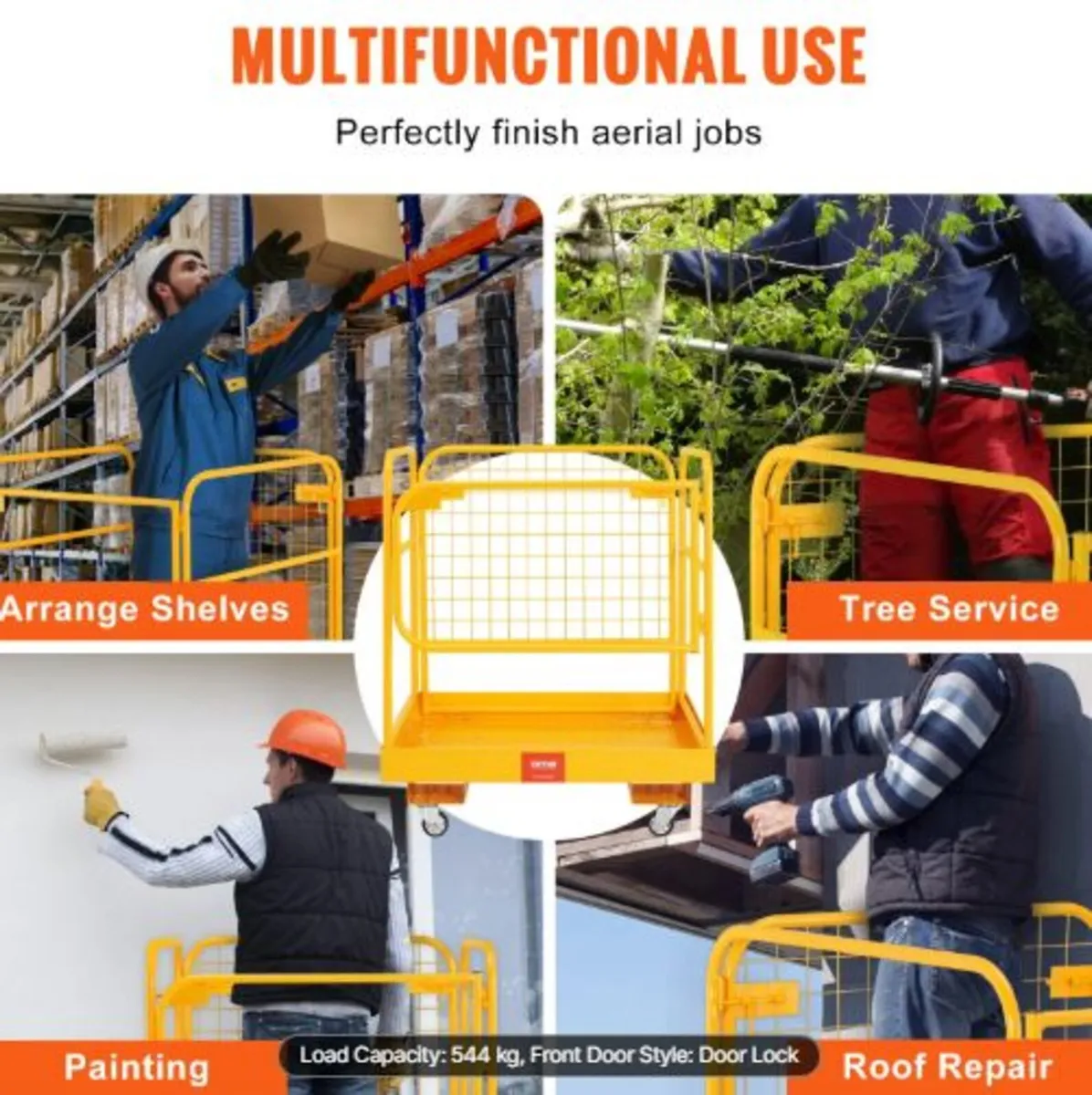 Forklift Safety Cage,544.3 kg Load Capacity, 91.4 - Image 3