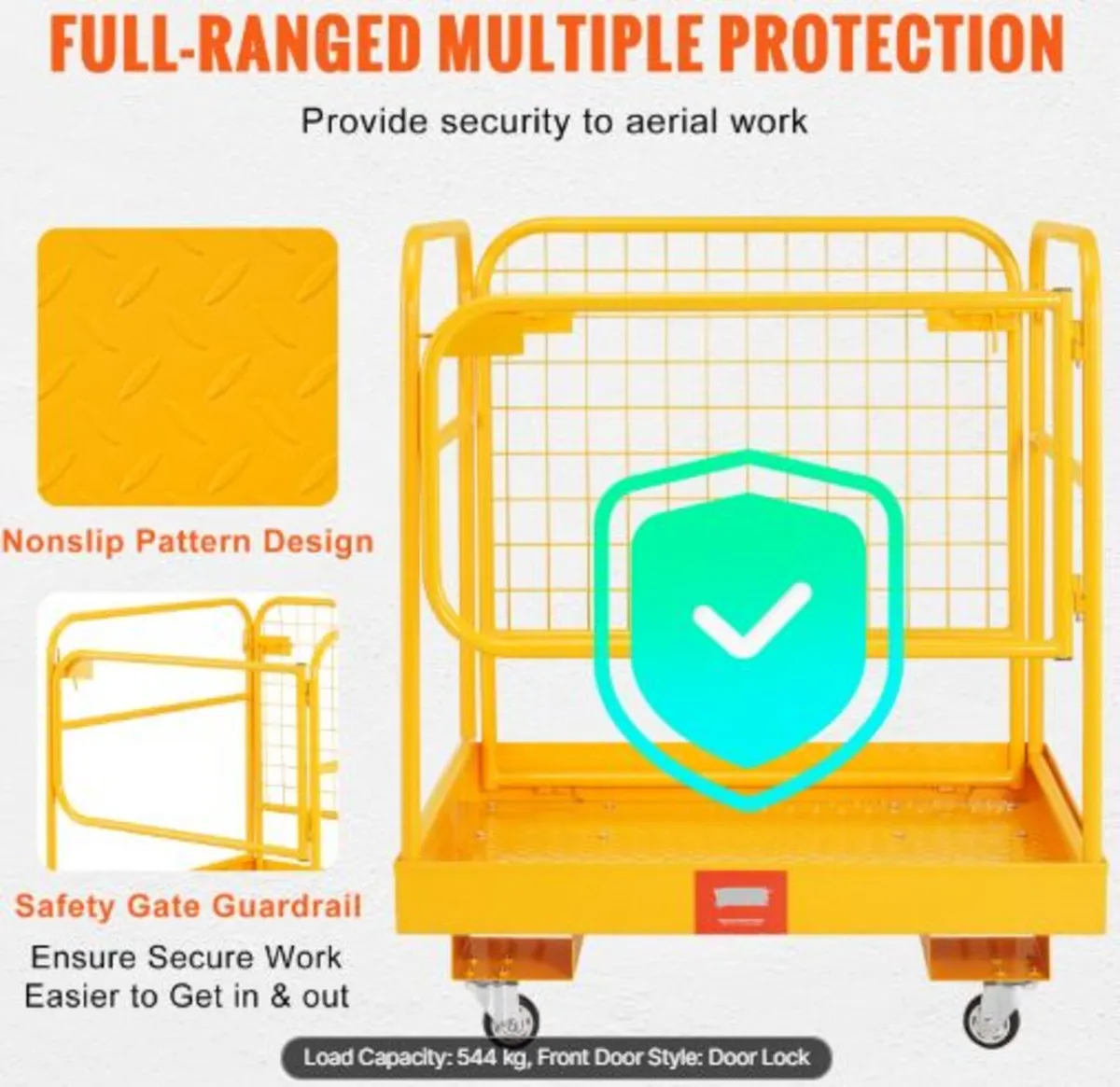 Forklift Safety Cage,544.3 kg Load Capacity, 91.4 - Image 4