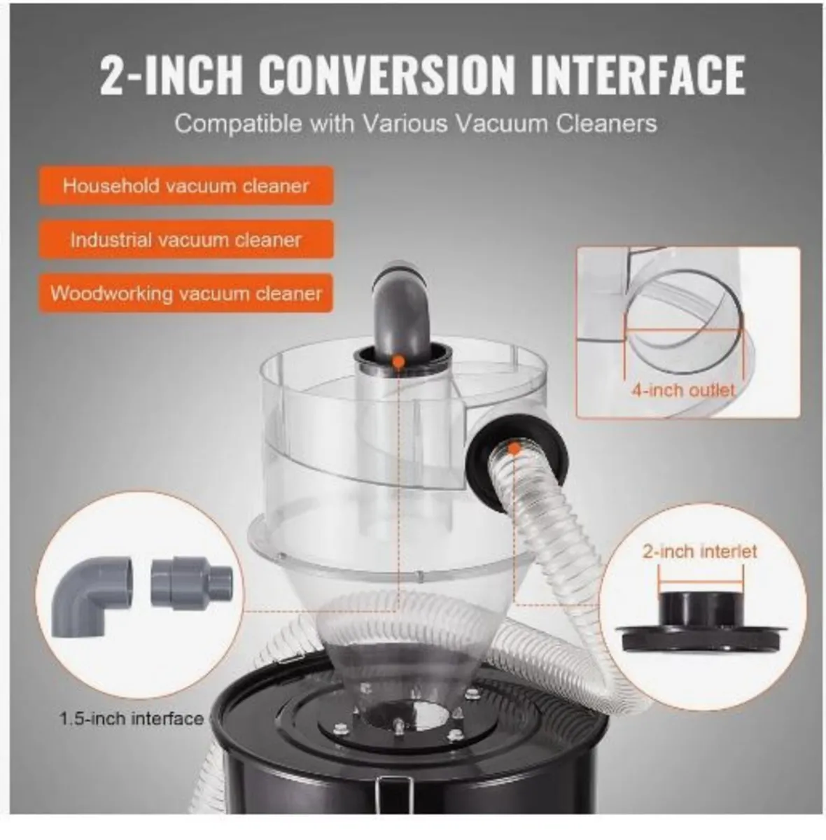 Cyclone Dust Separator with Metal Tank - Image 4