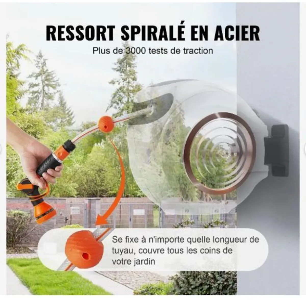 Retractable Hose Reel Water Hose Reel 25m x 1.3cm - Image 4