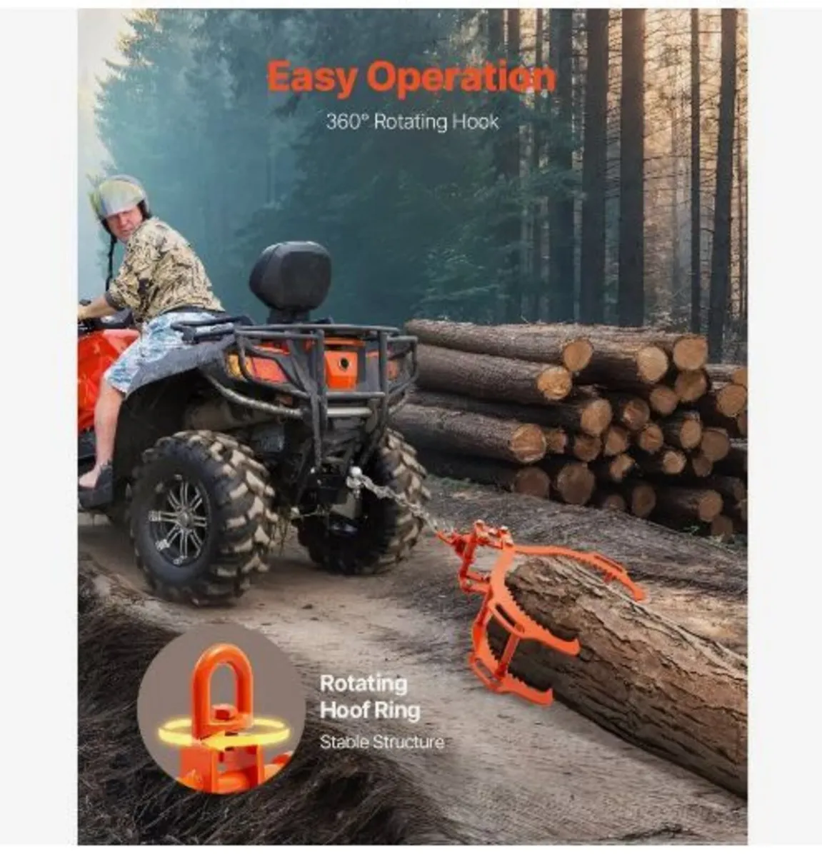 28in Log Lifting Tongs, 4-Claw Log Tongs - Image 4