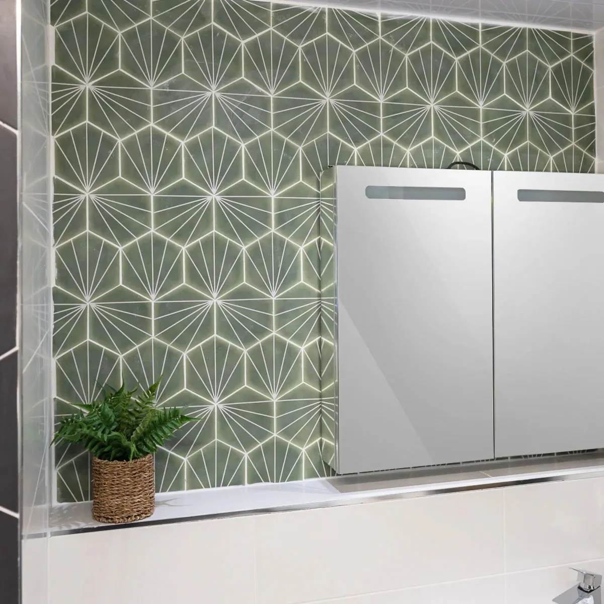 Tileshack - Palm-Green Decor Feature Tile Offer - Image 1