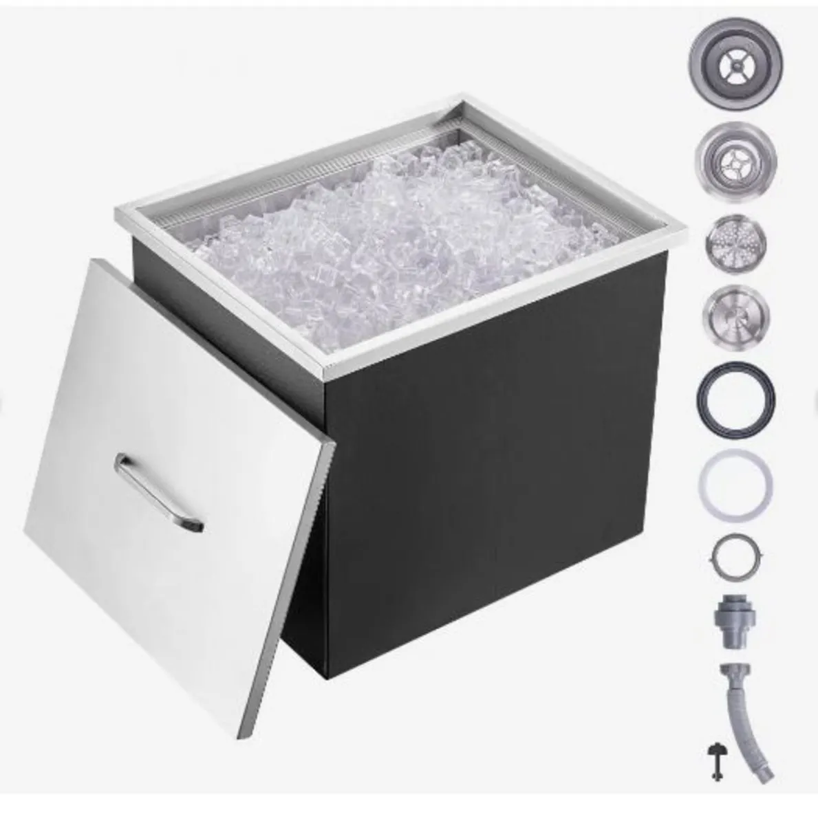 Drop in Ice Chest, 21"L x 17"W x 18"H Stainless - Image 1