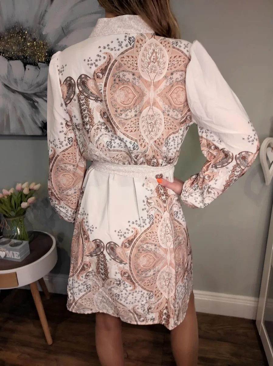 Flared dress blue,brown - Image 4