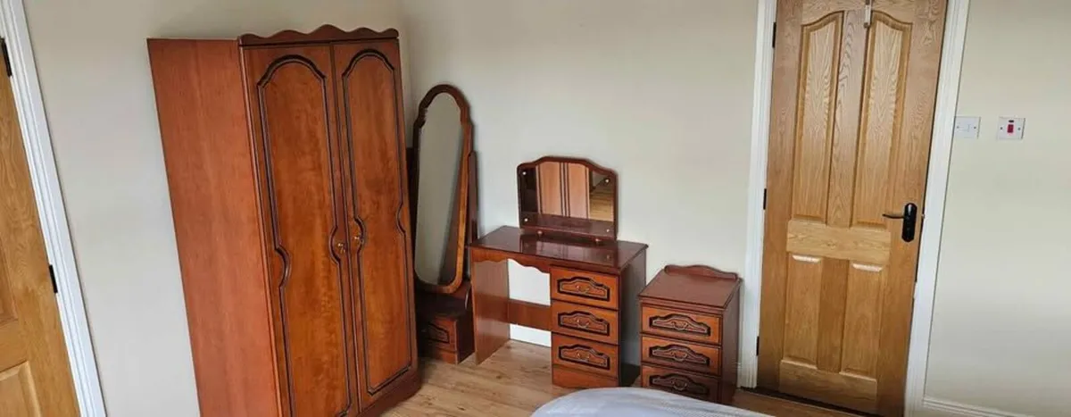Wardrobe Mirror Vanity desk and bedside Locker - Image 1