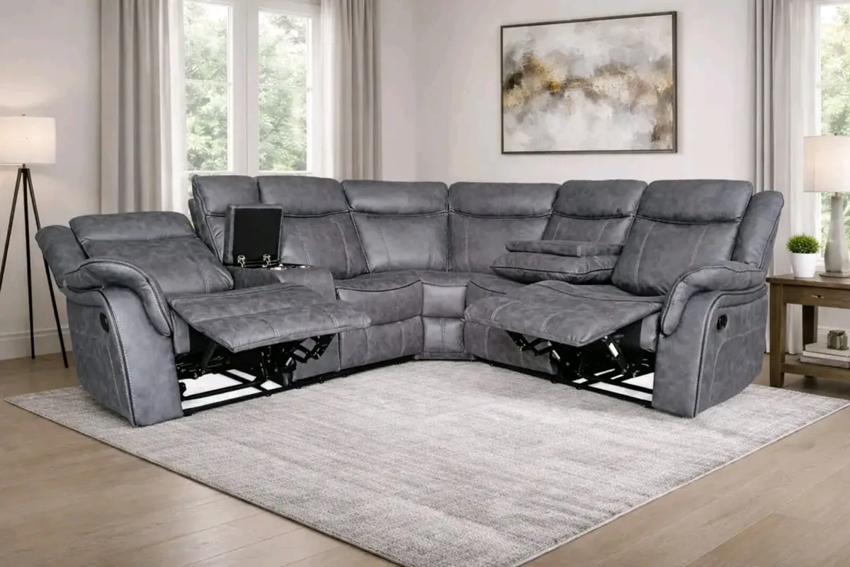 Bruno Corner Fabric Recliner Sofa - Image 3