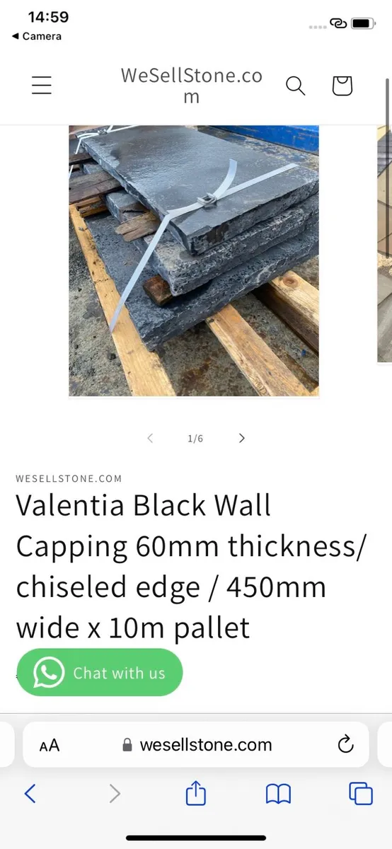 Valentia Black Wall Capping 450mm wide x 60mm - Image 1