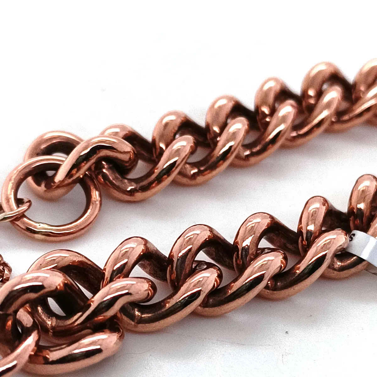 9k Rose Gold Vintage Curb Bracelet Heart Locket - Image 1