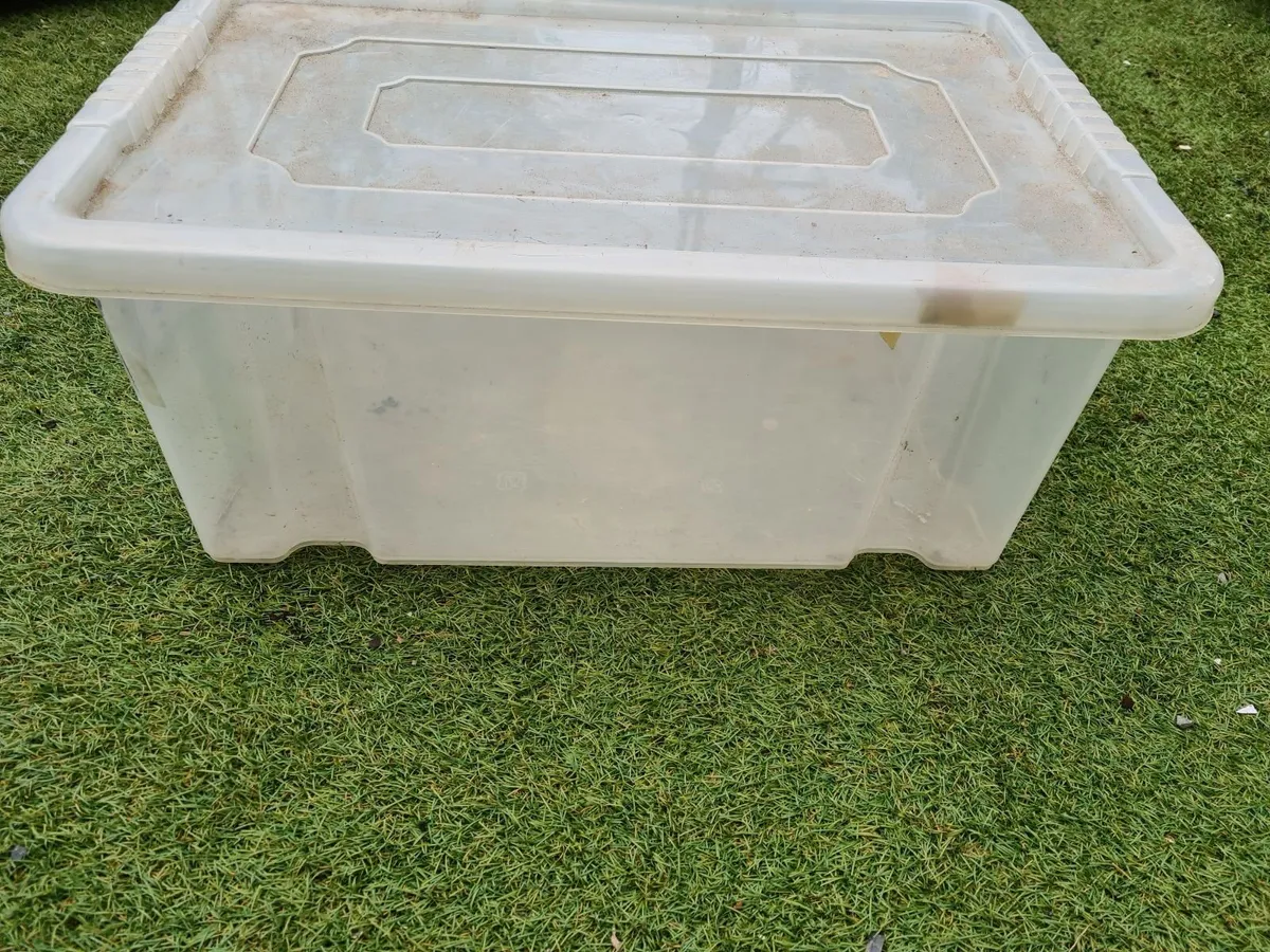 Collection of 4 x  large plastic storage boxes - Image 4