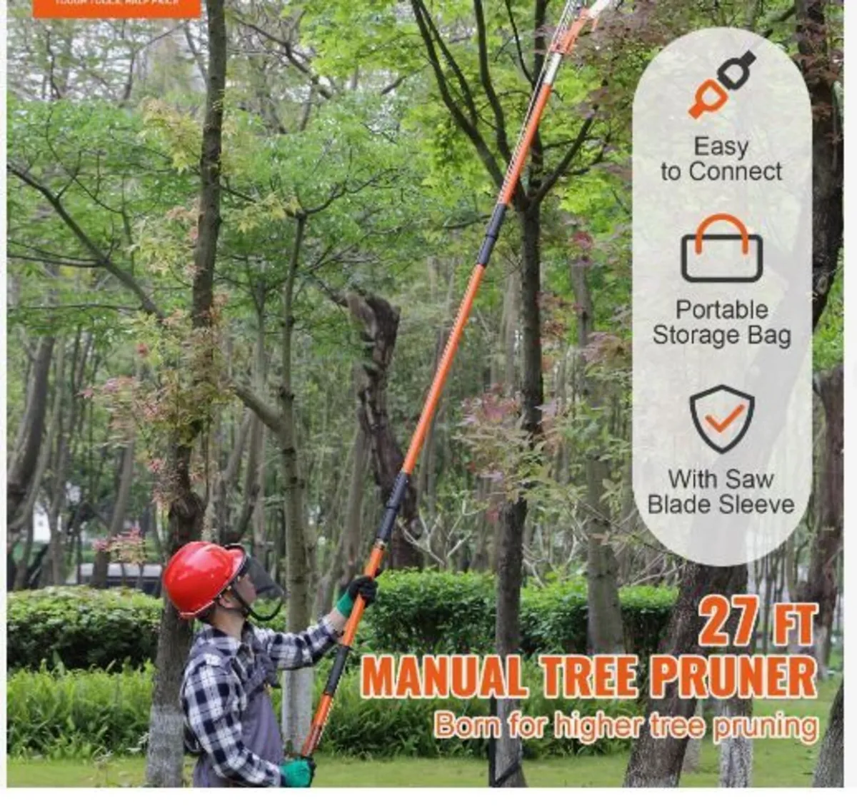 Manual Pole Saw, 2.2-8.2 m Extendable Tree - Image 2