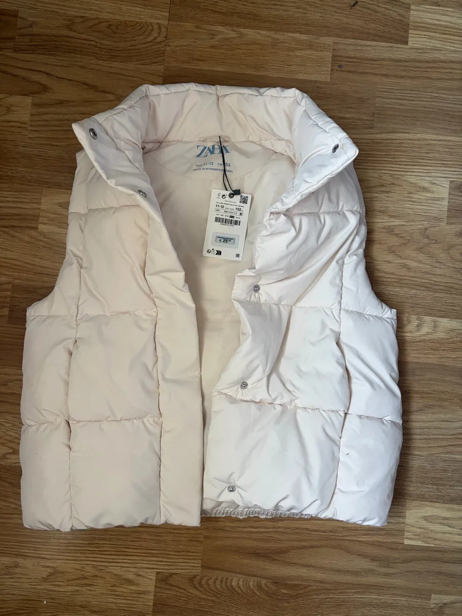 Girls Zara cream  bodywarmer - Image 1