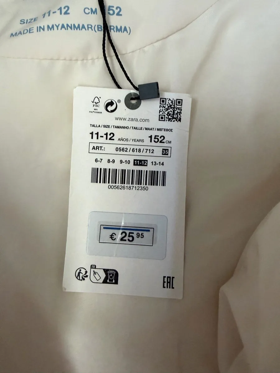 Girls Zara cream  bodywarmer - Image 2