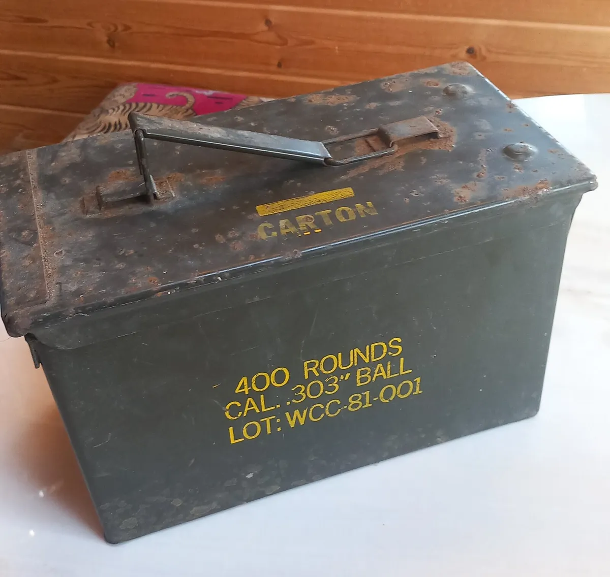 Military army ammo metal box, old, original,  D18 - Image 3