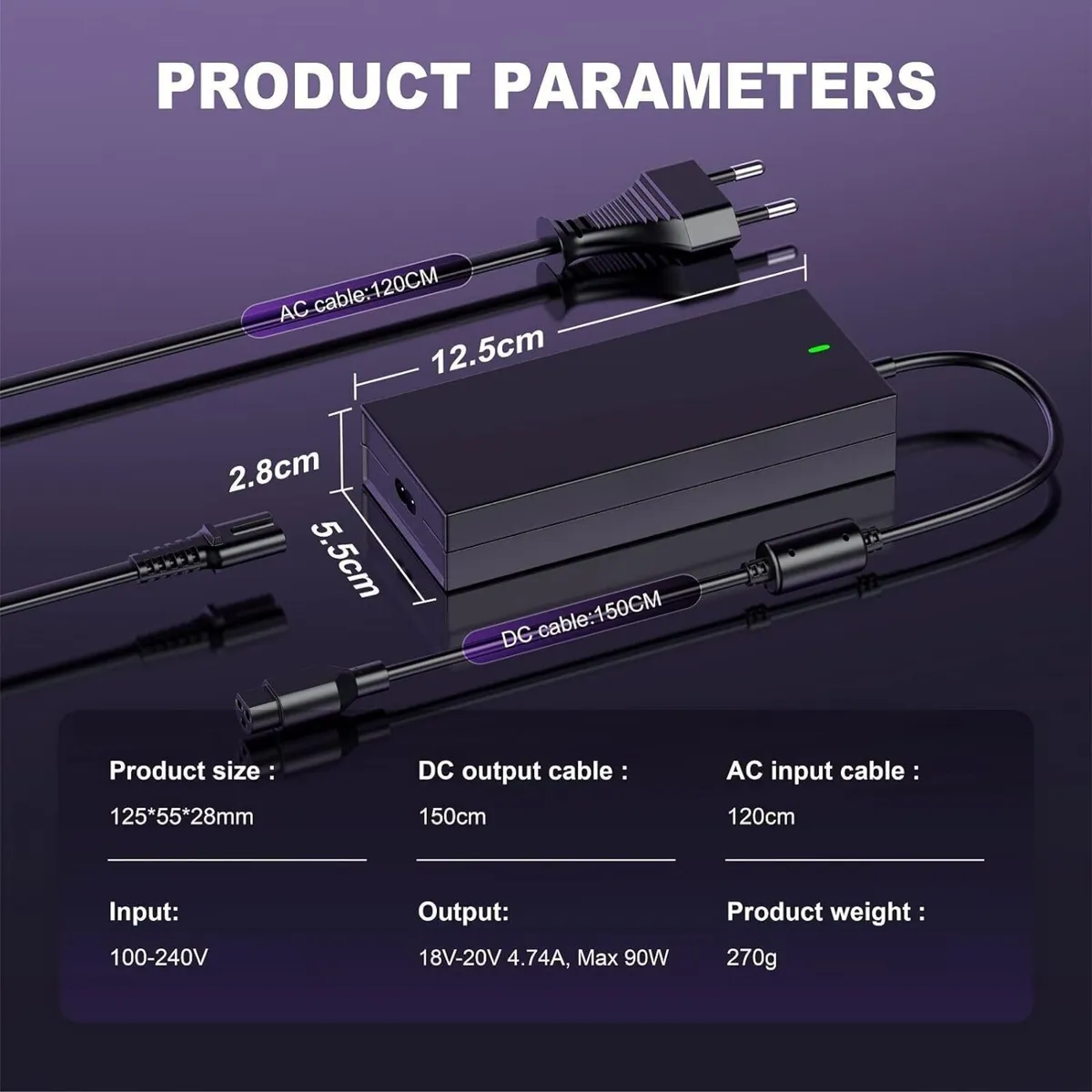 90W Universal Laptop Charger Power Supply - Image 4