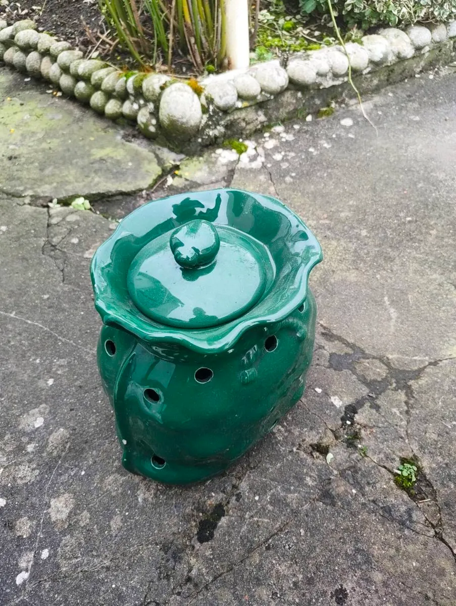 Antique Glazed Garlic Pot - Image 3