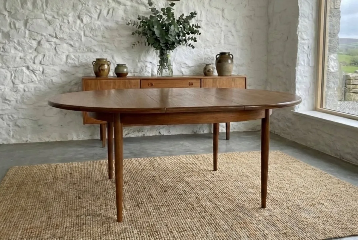 Mid Century Modern G Plan Fresco Teak Table Chairs - Image 2