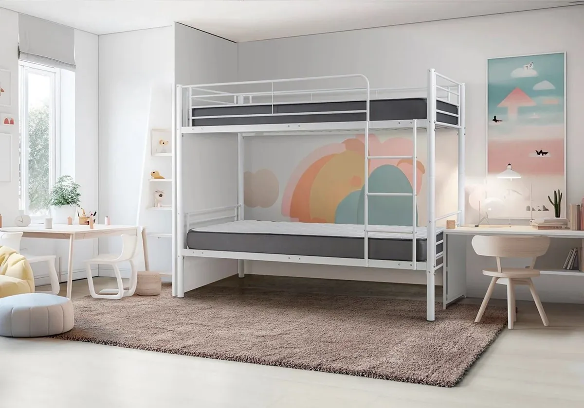 White single Metal Bunk Bed FREE DELIVERY - Image 1