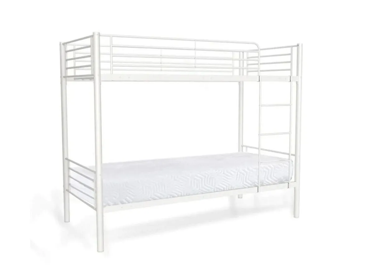 White single Metal Bunk Bed FREE DELIVERY - Image 3