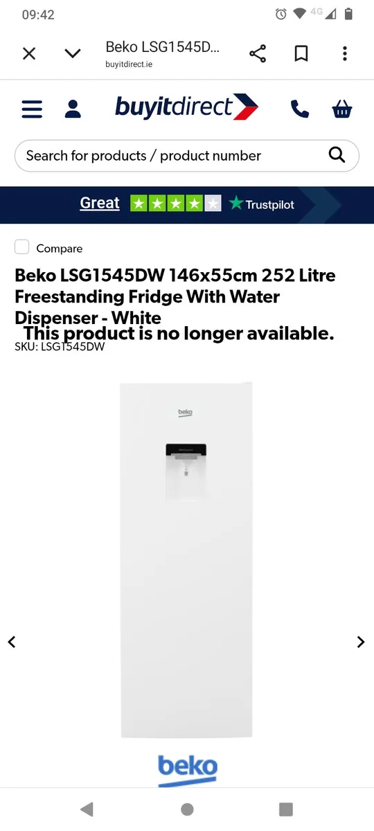 Free standing larder fridge - Image 2