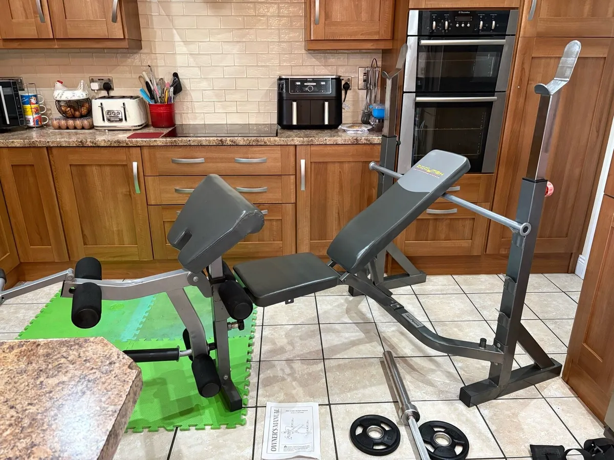 HEAVY OLYMPIC WEIGHT BENCH, BARS, WEIGHTS, LEG +++ - Image 3