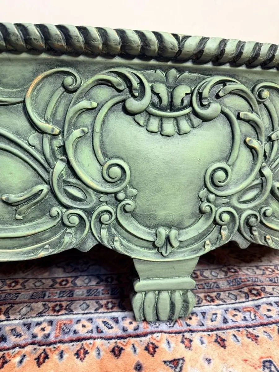 Beautiful Painted French Oversized Footstool or Bedend Bench - Image 3