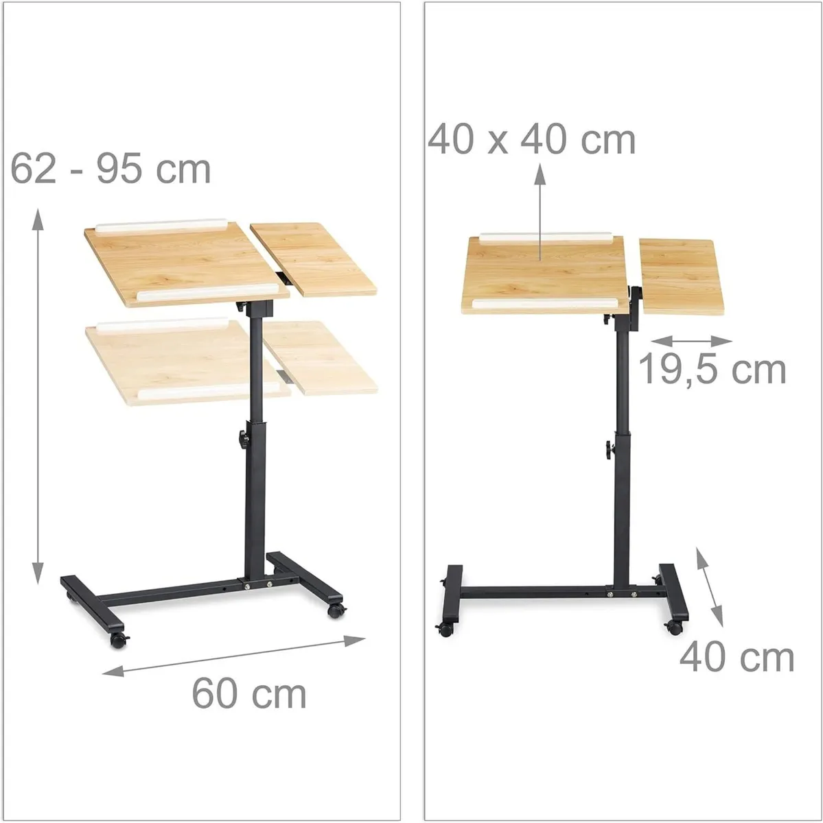 Laptop Table Height-Adjustable 95 x 60 40 cm - Image 3