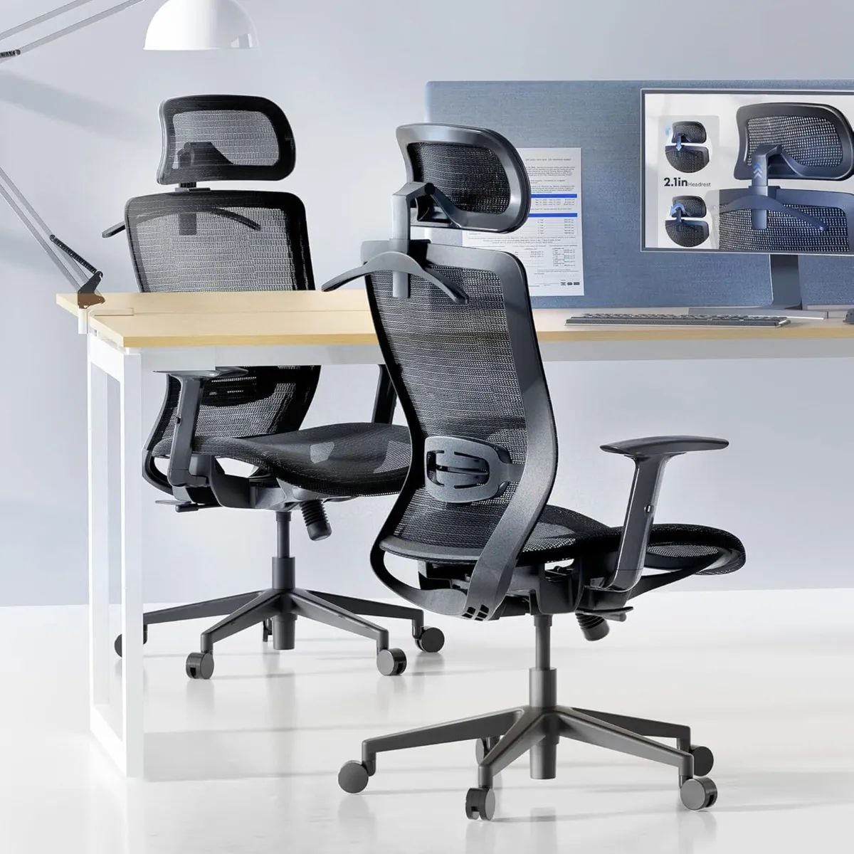 Ergonomic Mesh Office Chair with Coat Hanger - - Image 3