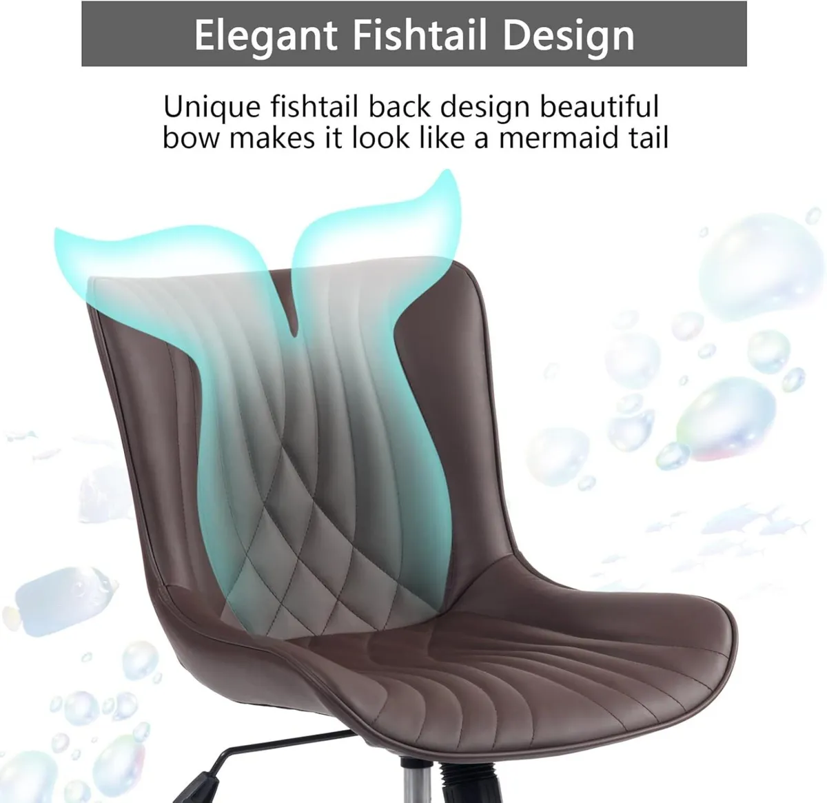 Office Chair Adjustable Ergonomic Desk Armless PU - Image 3