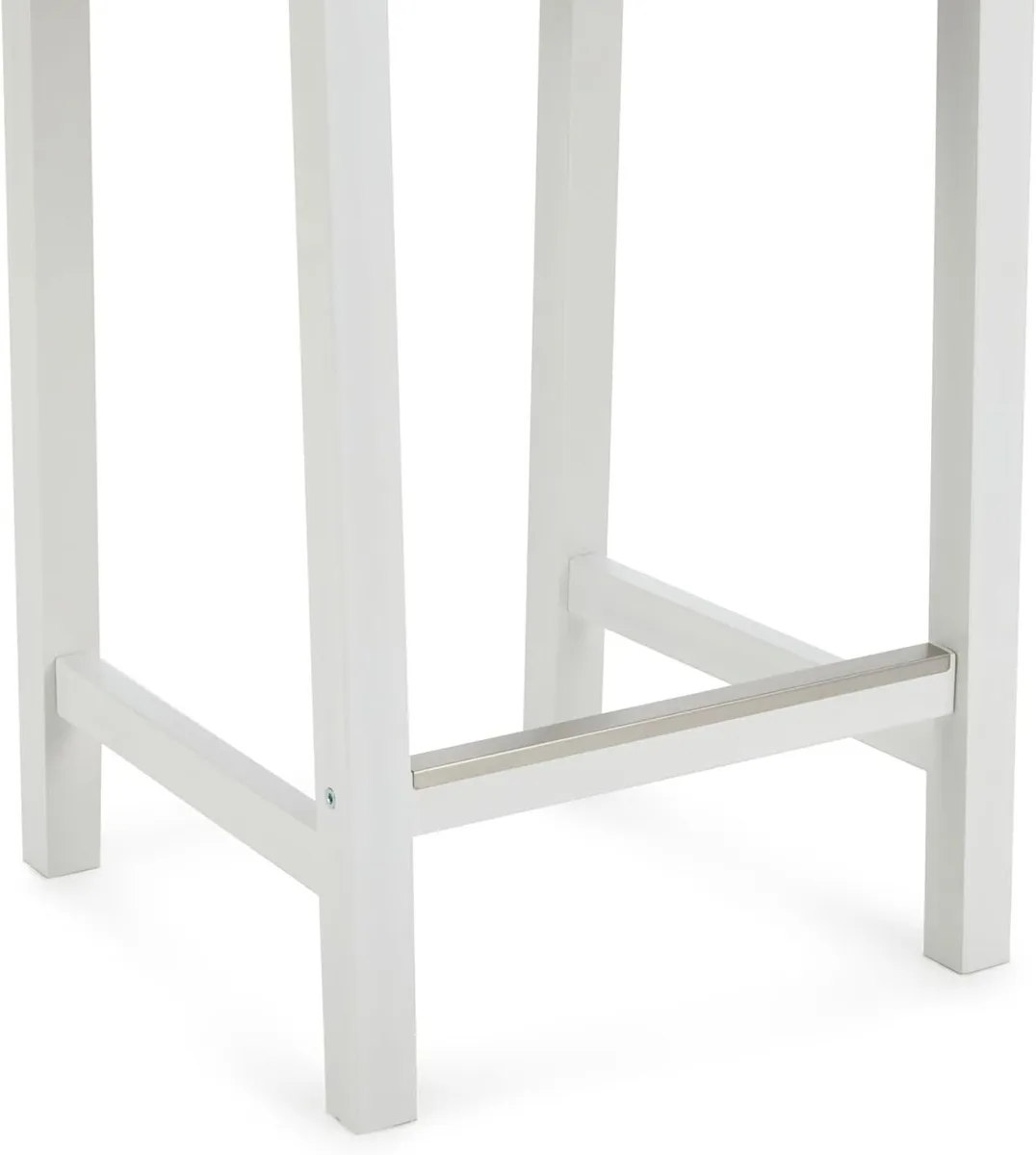 Set of 2 White Wood Kitchen Counter Stool with - Image 4