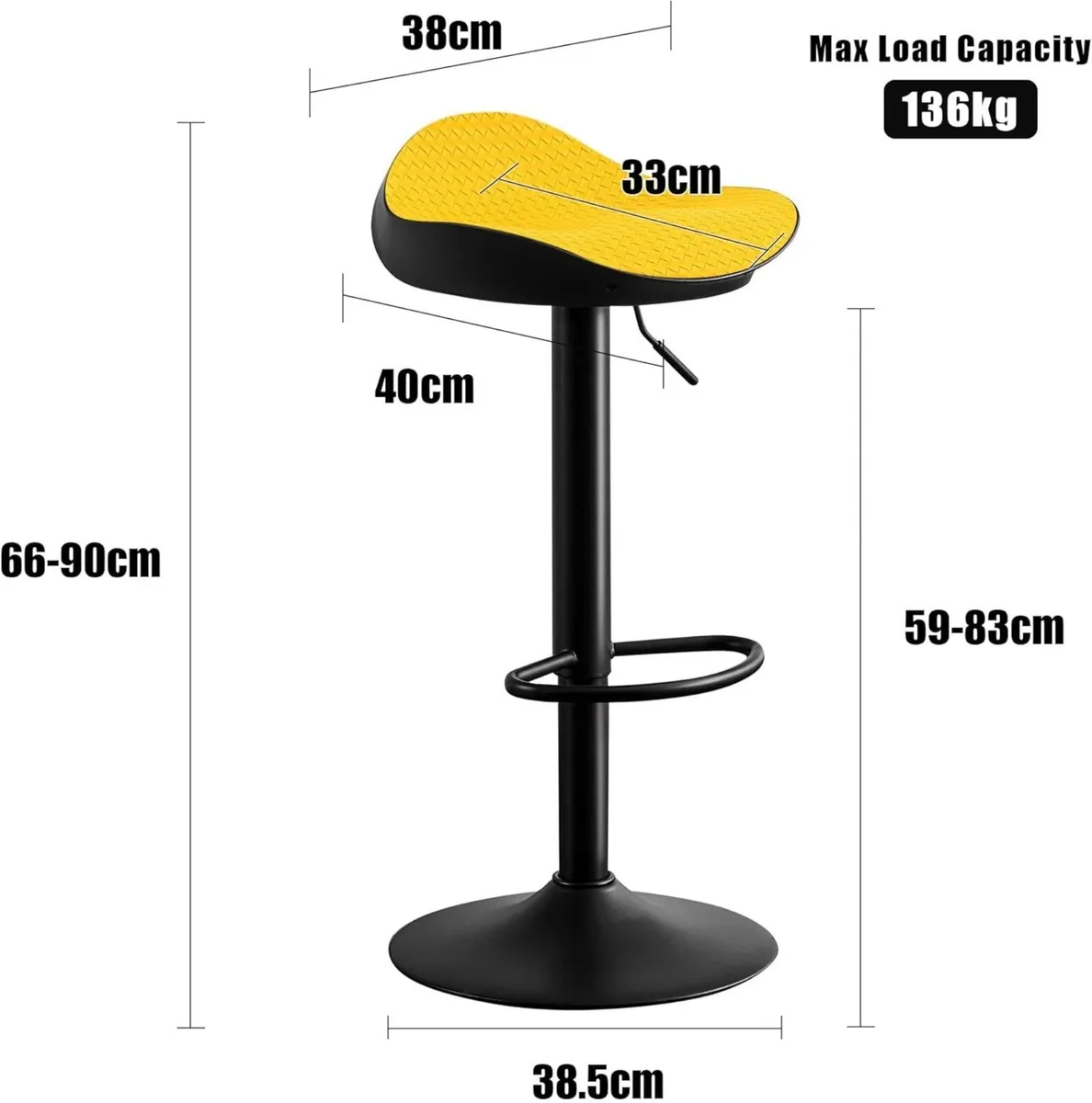 Yellow Bar Stools Set of 2 Counter Height - Image 2