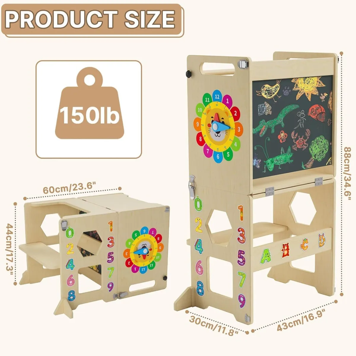 Toddler Tower 4 in 1 Kitchen Stool Helper - Image 2