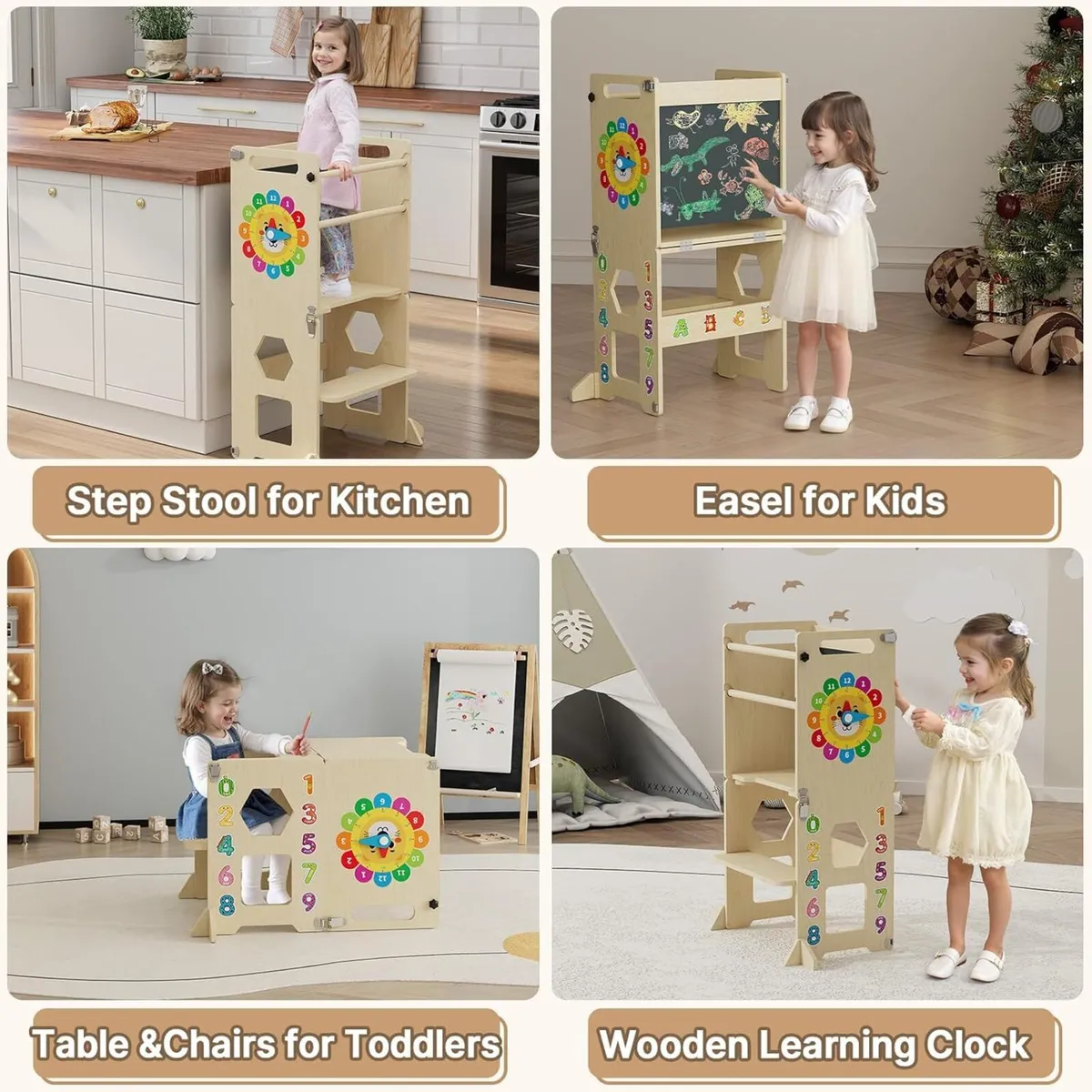Toddler Tower 4 in 1 Kitchen Stool Helper - Image 4