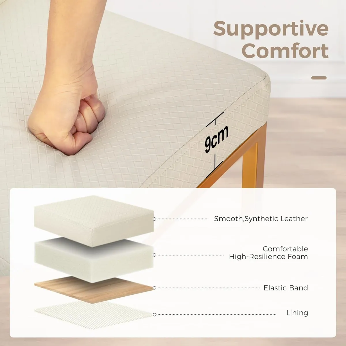 24 Bar Stools Set of 2 Breakfast Chair Pu - Image 4