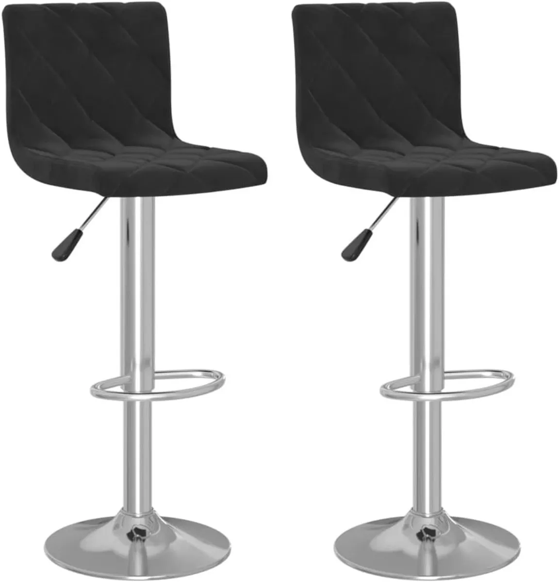 2 x Bar Stools Height-Adjustable Rotatable - Image 1