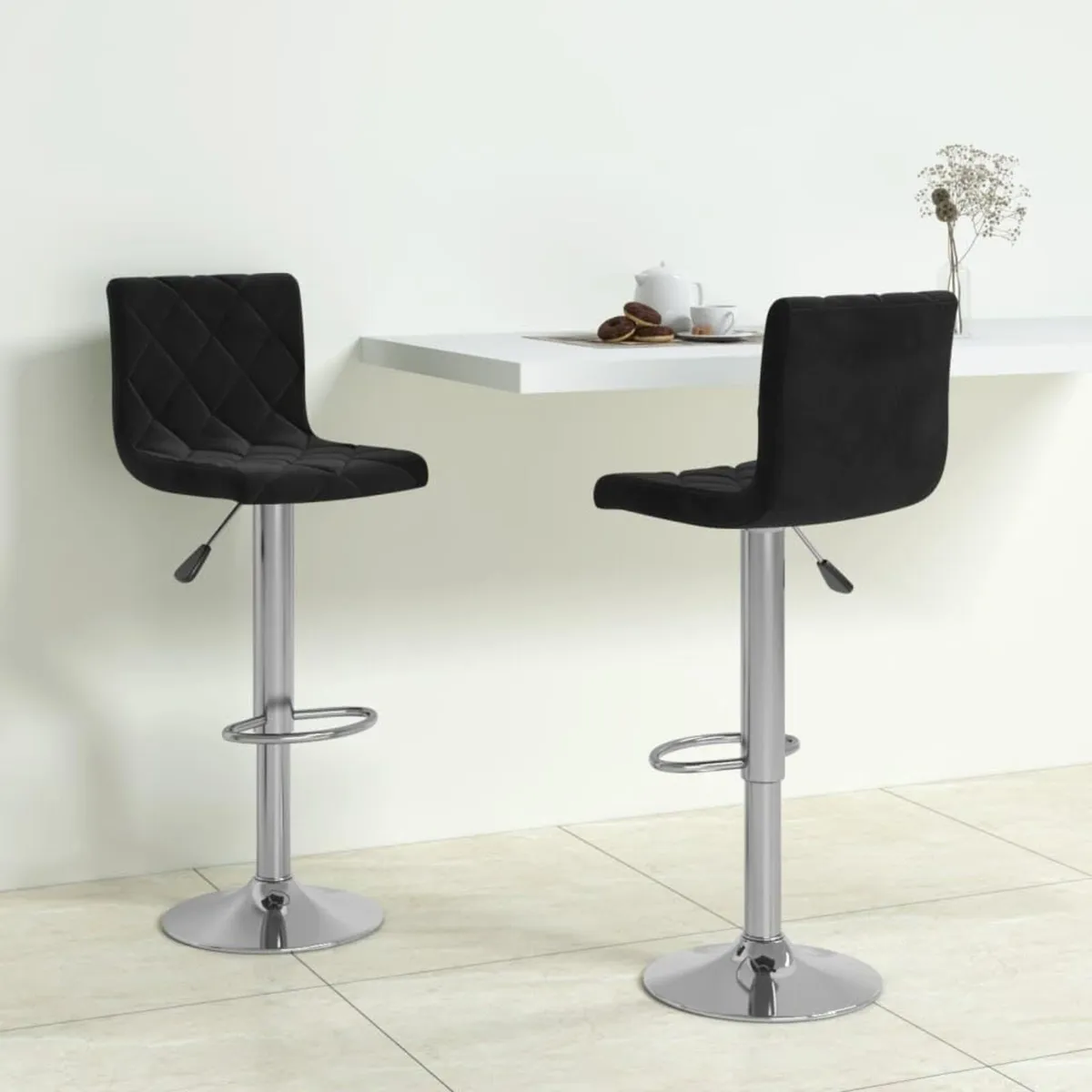 2 x Bar Stools Height-Adjustable Rotatable - Image 2