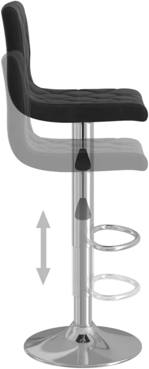 2 x Bar Stools Height-Adjustable Rotatable - Image 4