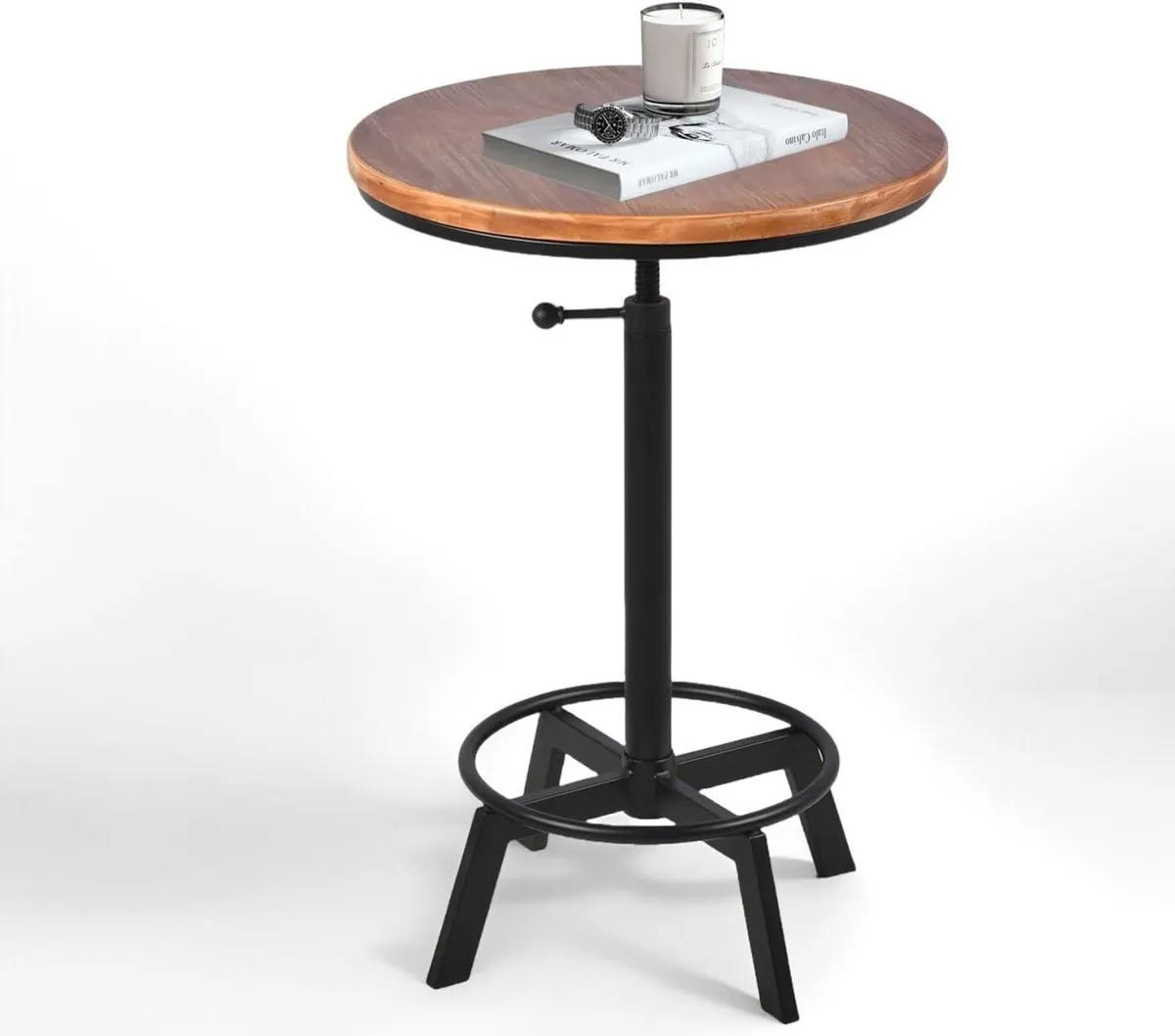 Vintage Bar Table 30-35.4inch Height Adjustable - Image 1