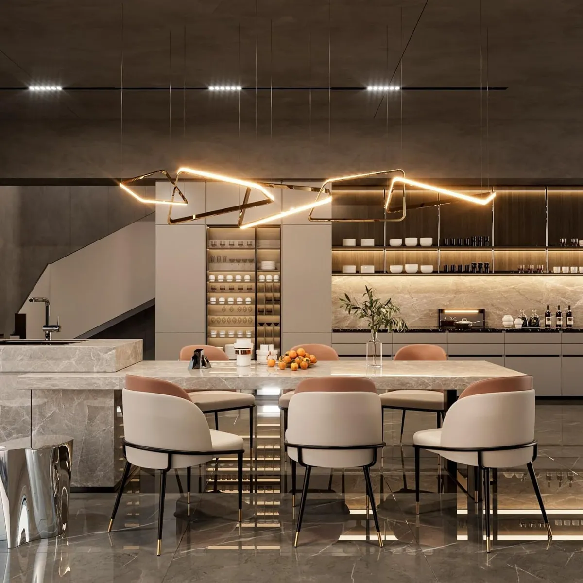 Leather Dining Chairs Set of 2 : Luxury Faux Room - Image 4