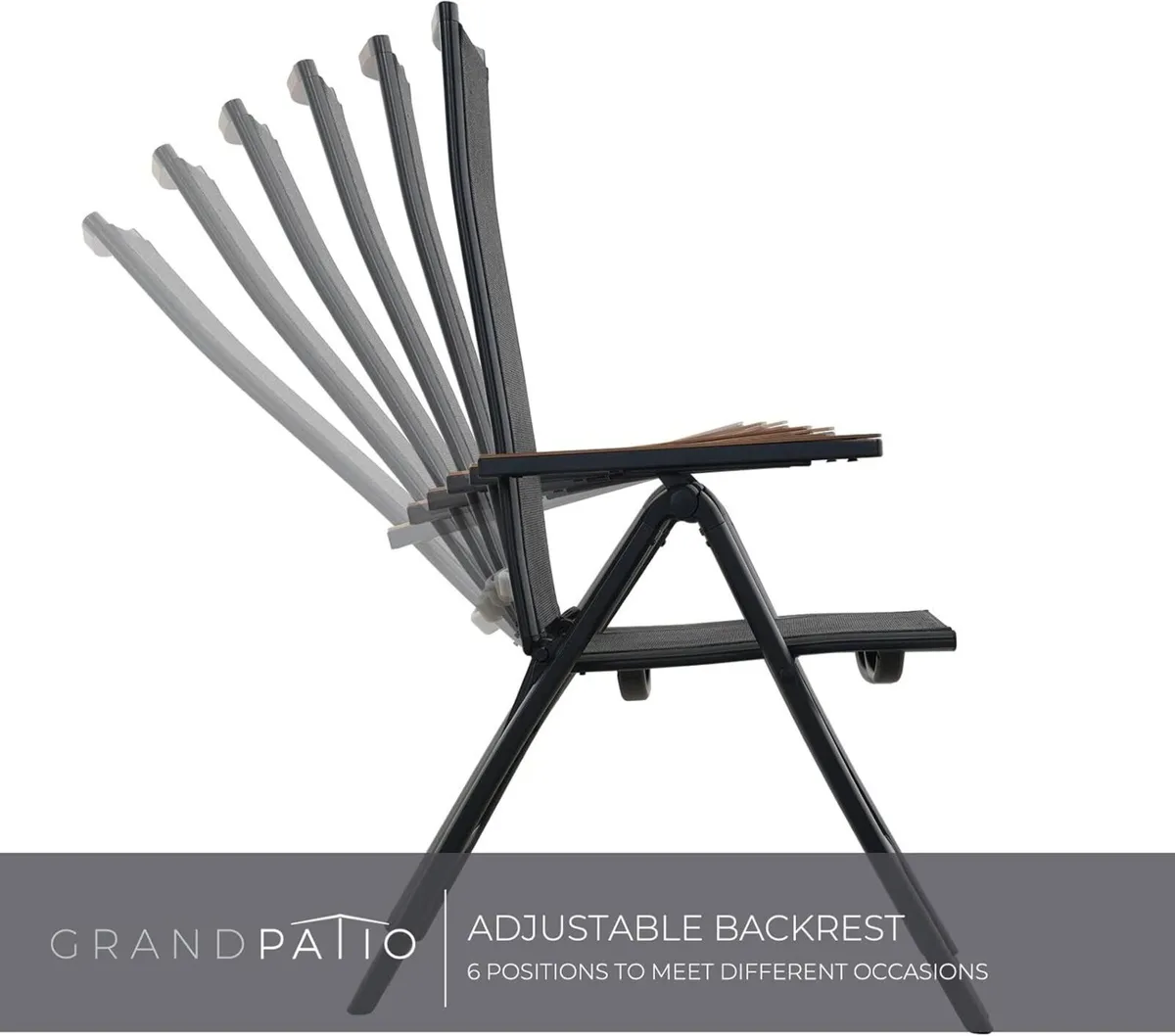 folding chair Aluminium garden chairs with - Image 4