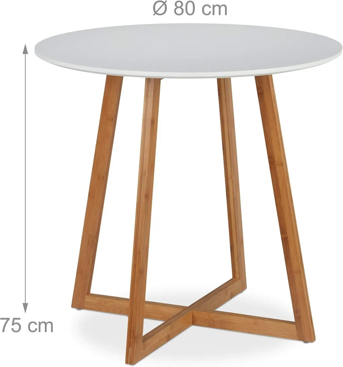 Dining Table Round Nordic Crossed Wood Legs 2 - Image 3
