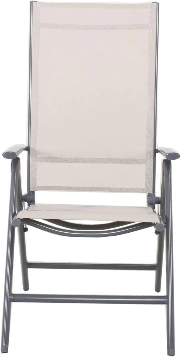 Korfu Aluminium Folding Chair Beige 67 x 59 113cm - Image 4