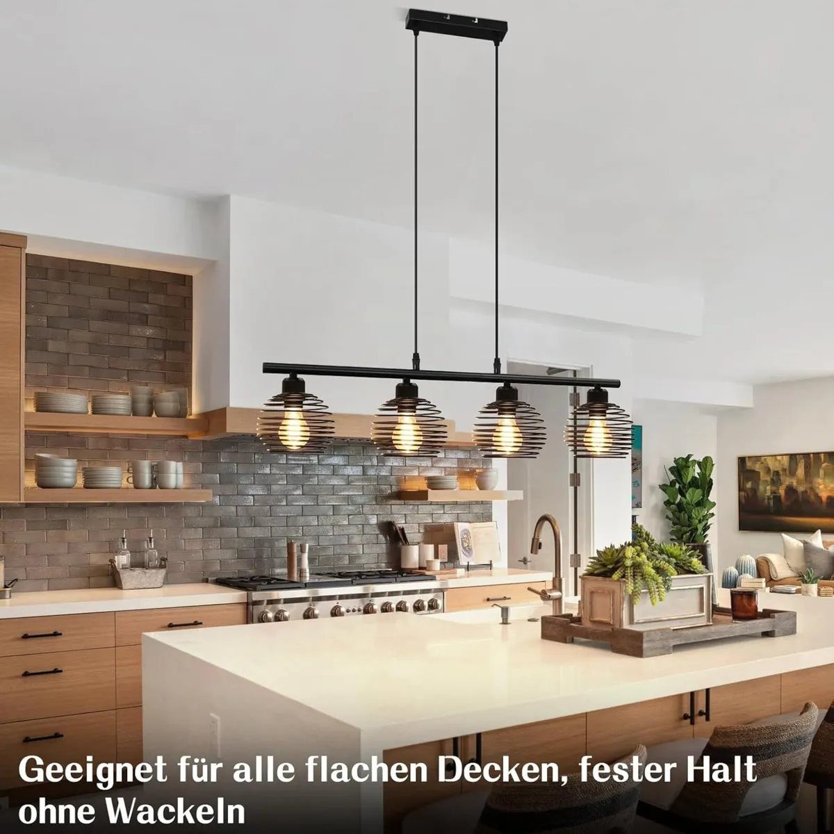 Dining Room Ceiling Light Black Pendant - E27 - Image 2