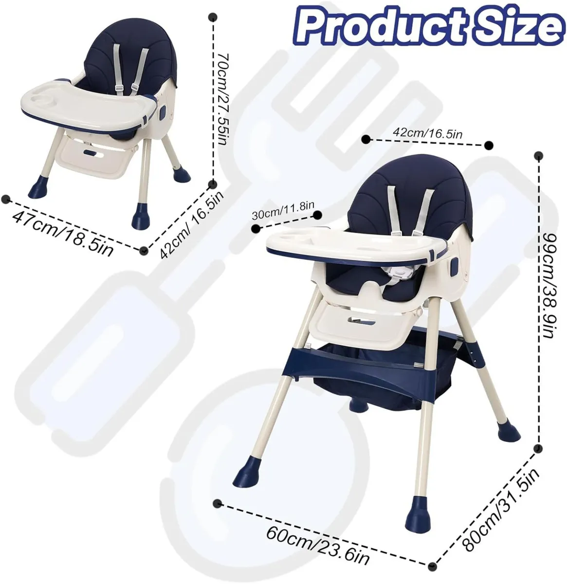 Baby High Chair 5 in 1 Highchair Adjustable - Image 3