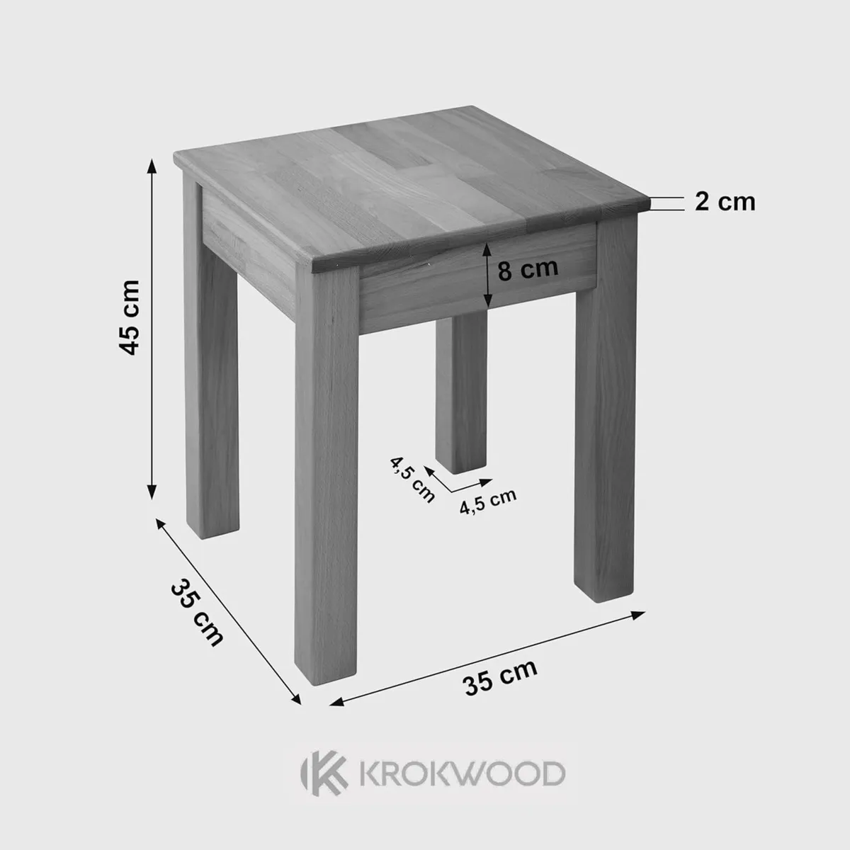 Tomas Solid Wood Stool - Durable and Sturdy - Image 3