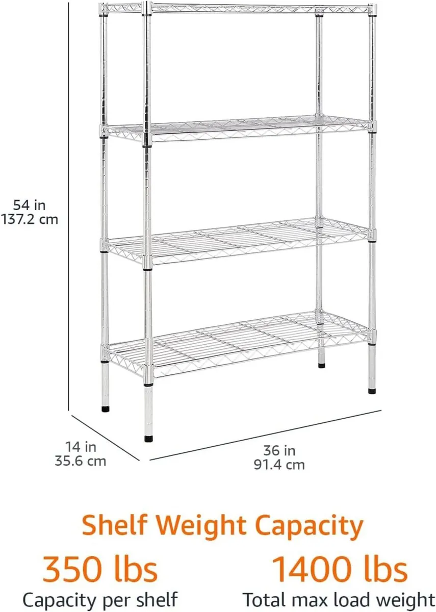 4-Shelf Storage Unit With Height Adjustable - Image 3