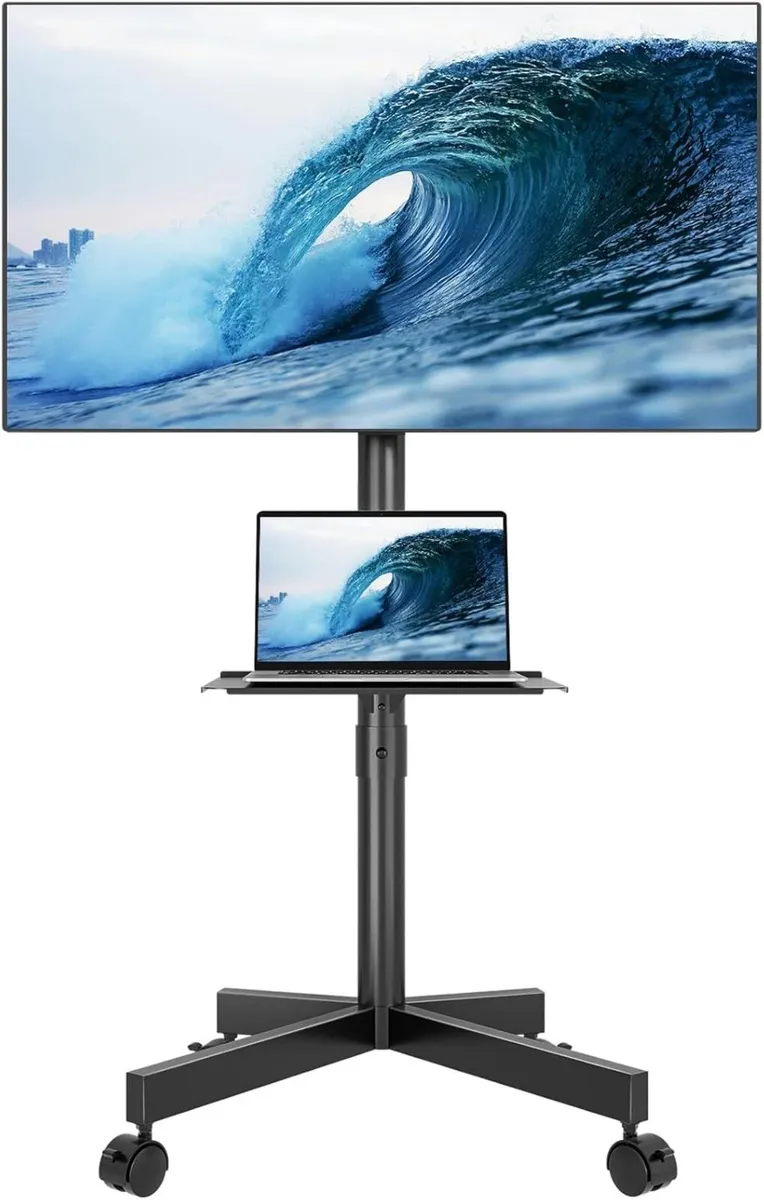 Mobile TV Stand on Wheels Free Standing for 23-60 - Image 1