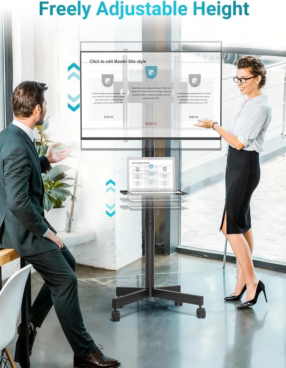 Mobile TV Stand on Wheels Free Standing for 23-60 - Image 4