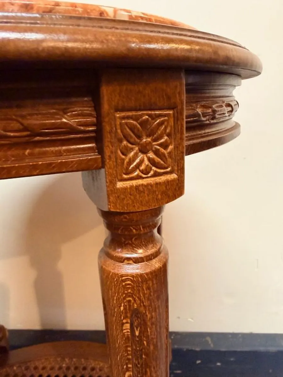 FLASH SALE ! Was 225 now 190 ! French Fruitwood & Marble Side Table or Plant Stand - Image 2