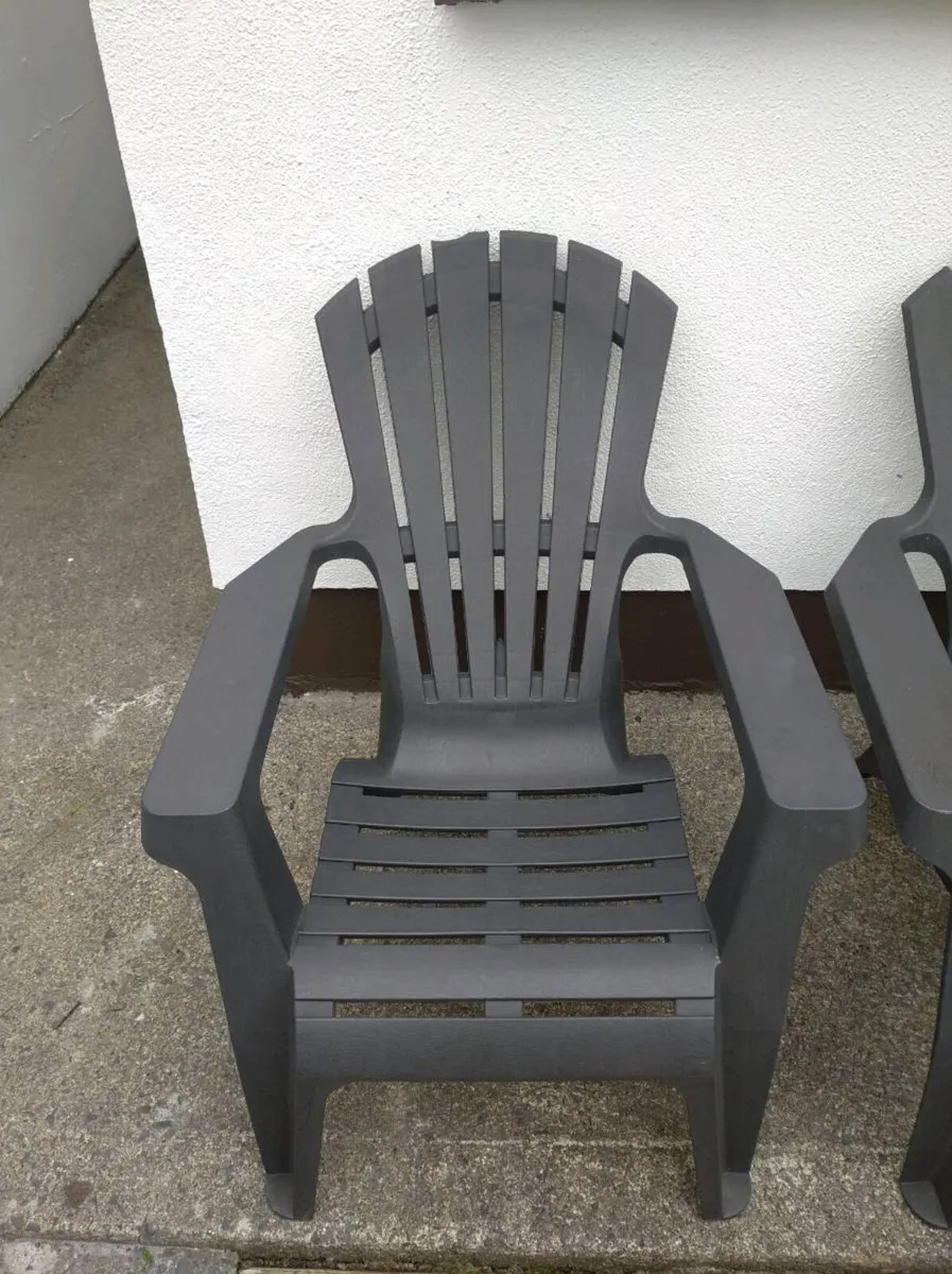3 Anthracite garden chairs - Image 2