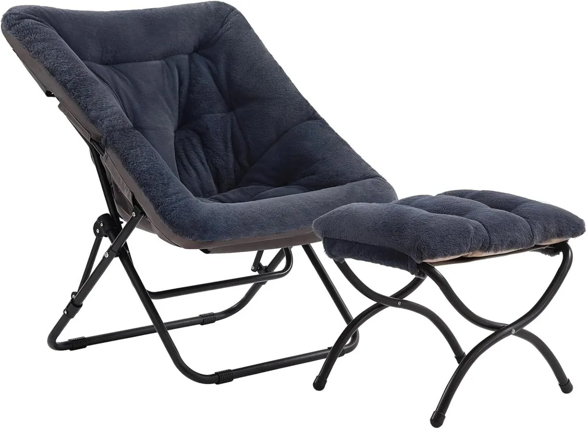 Comfy Saucer Chair with Ottoman Oversized - Image 1